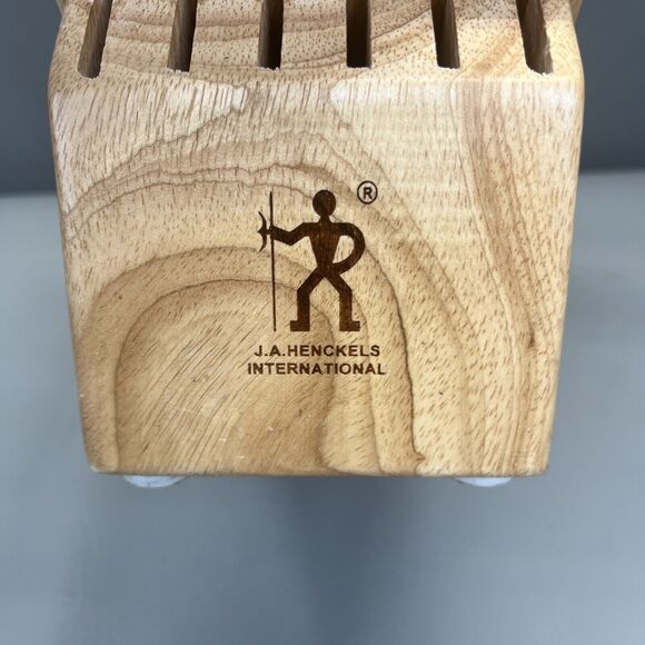 JA Henckels Knife Block 16 Slot Zwilling Wooden Knife Holder Bamboo Solid - Picture 3 of 9